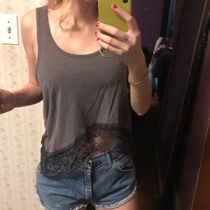 Urban Outfitters Gray Lace Tank